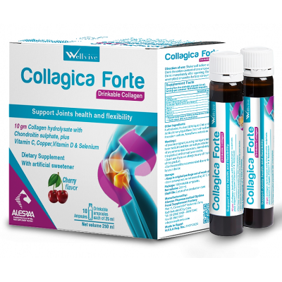 COLLAGICA FORTE DRINKABLE COLLAGEN DIETARY SUPPLEMENT 10 X 25 ML DIRNKABLE AMPOULES CHERRY FLAVOR